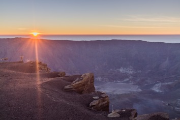 Sunrise over the Mount Tambora crater